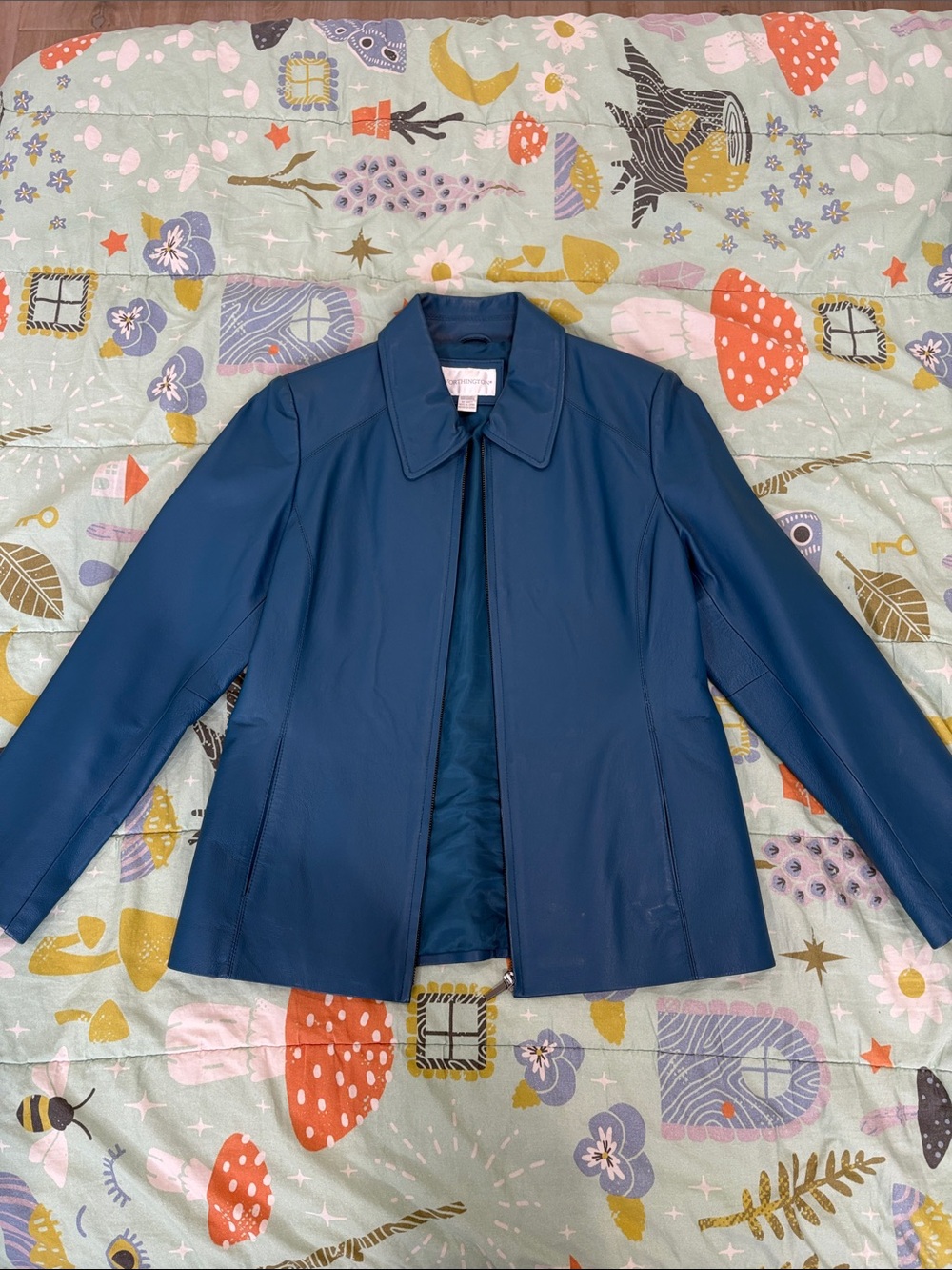 Y2K Blue leather Jacket